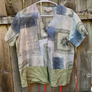 Vintage sheer button down sz. 10 petite